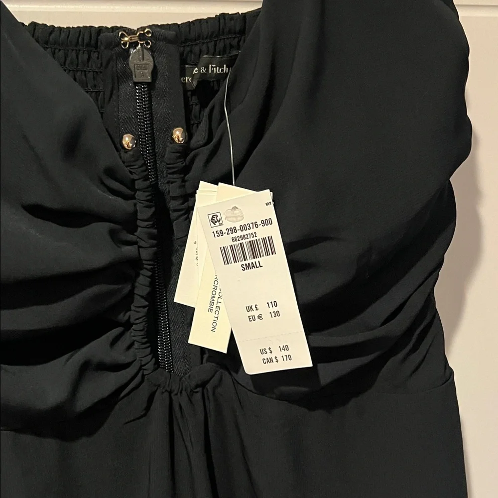 Abercrombie & Fitch Black Maxi Dress with Spaghetti Straps